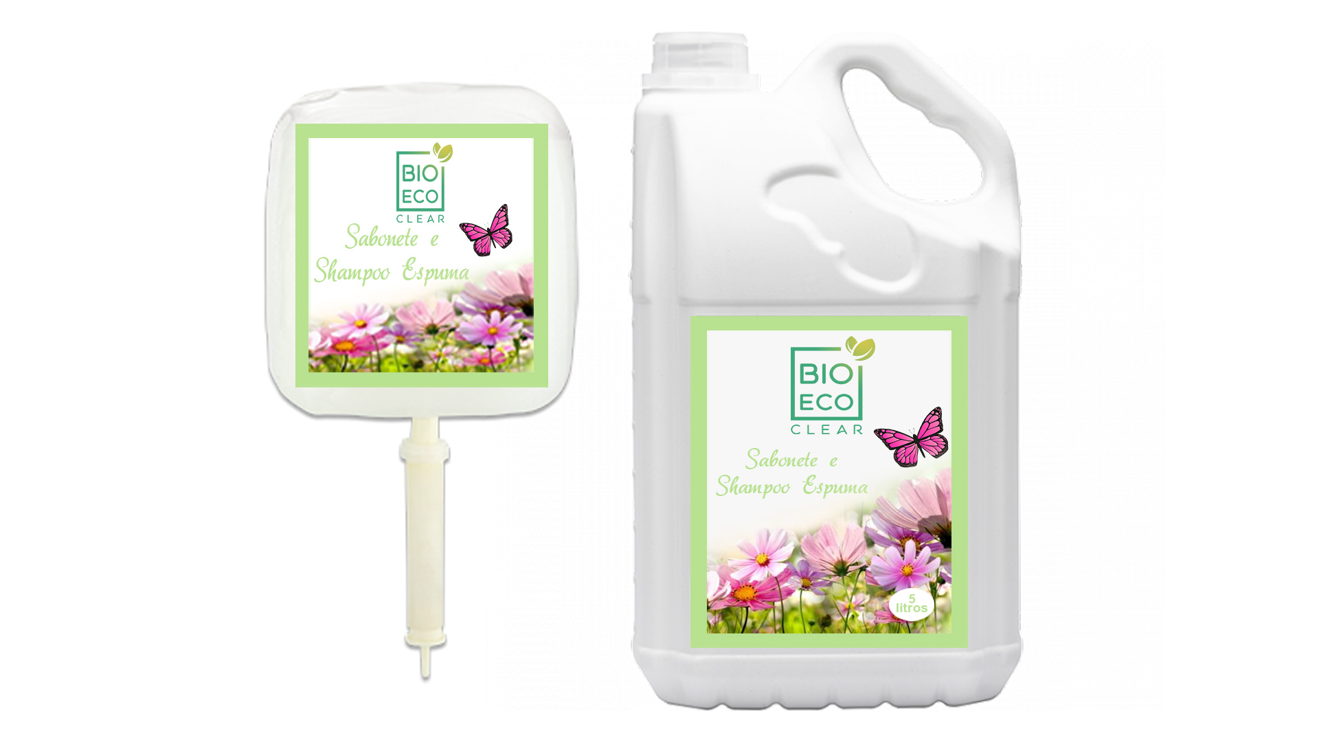 sabonete e shampoo espuma